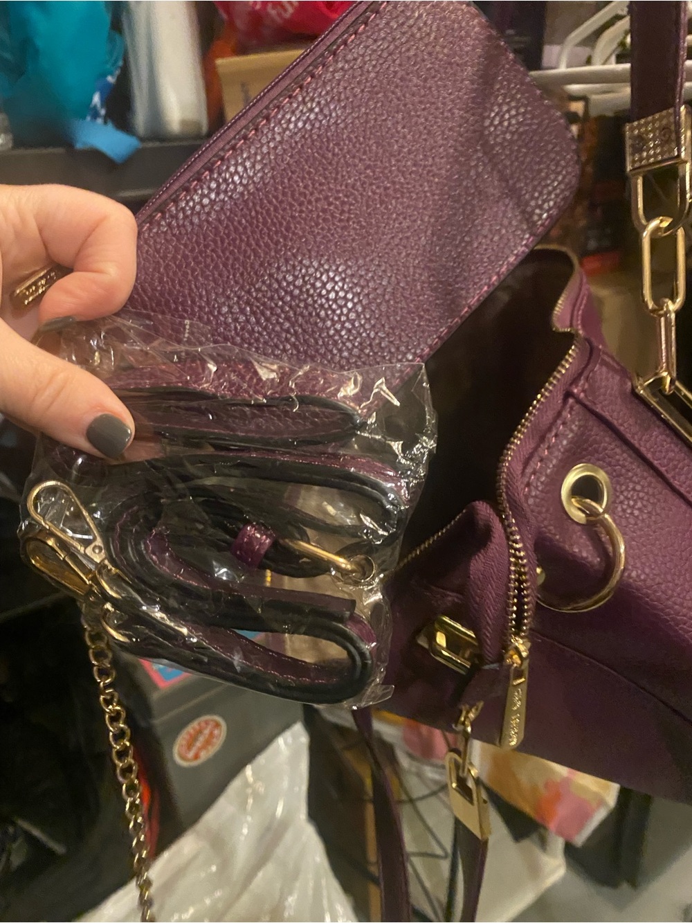 Michael Kors Plum Leather Shoulder Tote-Mew without tags - Picture 10 of 10